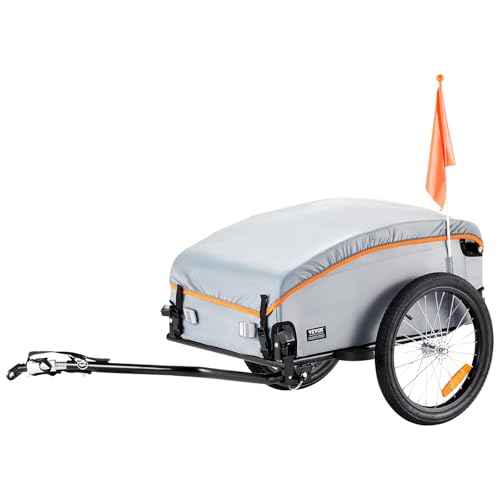 VEVOR Bike Cargo Trailer, 88/100/160 lbs Load Capacity, Heavy-Duty Bicycle Wagon Cart, Foldable Compact Storage with Universal Hitch
