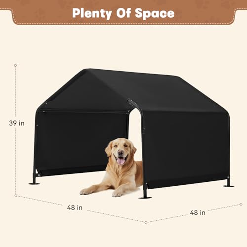 Yokaniwa Dog Shade Shelter Outdoor 4'x4'x3' Tent for Large Medium Dogs, Outside Sun Rain Canopy Pet House for Cats Pigs Li...