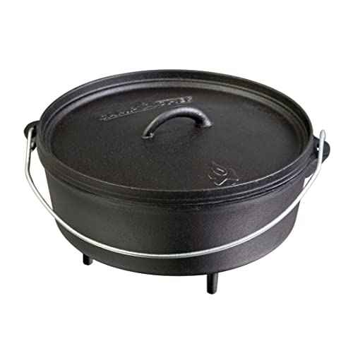 Camp Chef SDO10 10" Double Black Seasoned Cast Iron Dutch Oven with Lid