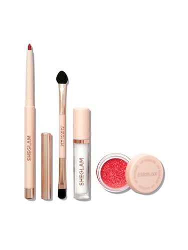 SHEGLAM Lip Dazzler Glitter Kit Long-Lasting Glitter Lip Gloss Sexy Super Stay Non-Sticky Shiny Liquid Kit Lipstick Y2K-Re...