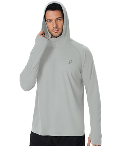 Roadbox Mens UPF 50+ Fishing Shirt, Long Sleeve UV Sun Protection Hoodies, Quick Dry Rash Guard for Hiking Outdoor Working