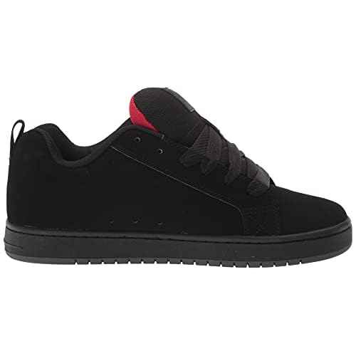DC Men's Court Graffik Casual Skate Shoes, Black/RED, 10