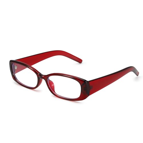 DreamCalf Rectangle Fake Glasses for Women Trendy Y2K Office-Siren Blue Light Glasses with Clear Lenses