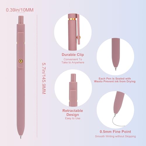 Ddaowanx Gel Pens, 6 Pcs 0.5mm Quick Dry Black Ink Pens Fine Point Smooth Writing Pens, Cute Office School Supplies Gifts ...