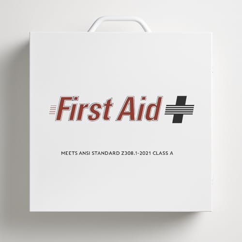 ProStat First Aid 3-Shelf ANSI/OSHA Class A Industrial First Aid Cabinet (Model 8213SP) – Fully Stocked Steel Kit for 100–...