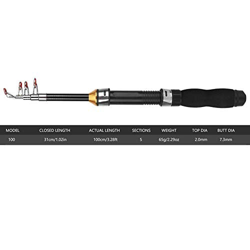Fishing Rod, Universal Mini Small Sea Pole Portable Short Pole Ice Fishing Rod Mini Pocket Sea Fishing Tools for Ice Fly F...