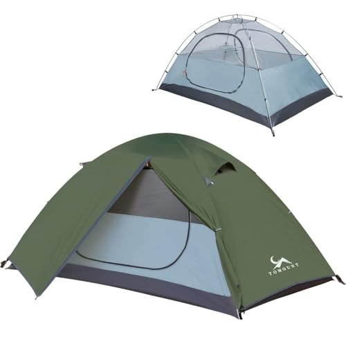 MC TOMOUNT Backpacking Tent 1-2 Person Waterproof Lightweight Double Layer Free-Standing Aluminum Pole for Outdoor Camping...