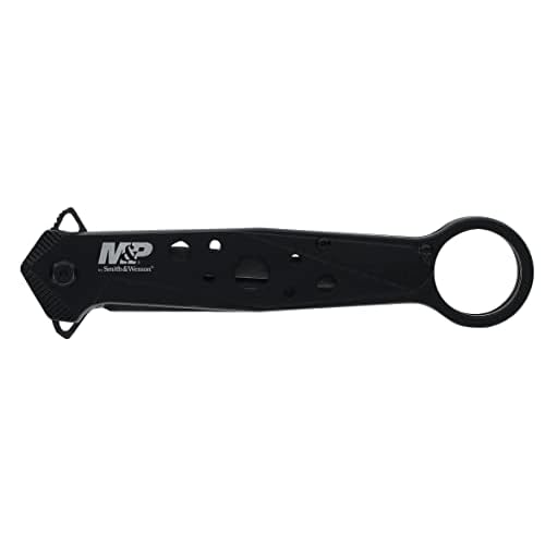 Smith & Wesson Accessories The Smith & Wesson M&P Folding Spear Point Featuring 8Cr13MoV Stainless Steel And Ergonomic Finger Loop Designed For EDC And Quick Deployment