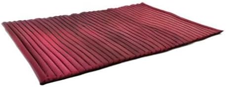 Leewadee - Foldable Floor Mattress - Japanese Roll Up Futon -Trifold Tatami Mat- Guest Floor Bed - Camping Mattress - Thai Massage Mat, Kapok Filled, 75 x 57 inches, Red