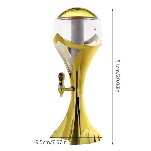 3L/101.5Oz Drink Dispensers Tower with Ice Tube Portable Sphere Wine Dispenser w/Faucet Tall Beer Dispenser for Drinks Ice...
