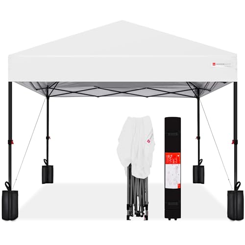 Best Choice Products 12x12ft 1-Person Setup Pop Up Canopy Tent Instant Portable Shelter w/ 1-Button Push, Case, 4 Weight B...