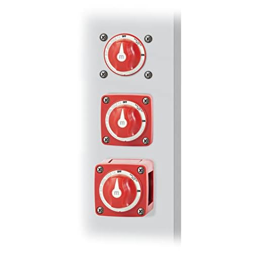 Blue Sea Systems 6010 m-Series Mini Battery Switch, 300A, 32V DC Dual Circuit, Red