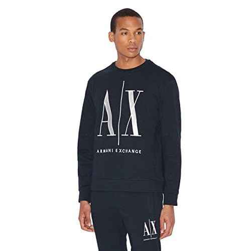 Armani Exchange mens Icon Project Embroidered Pullover Sweatshirt