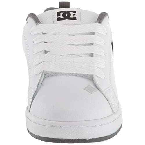 DC Men's Court Graffik Casual Skate Shoes, White/Heather Grey SE, 18 D D US