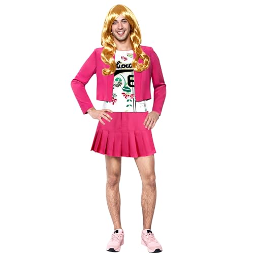 Dormation Men White Chicks Cosplay Costume Marcus Kevin 3Pcs Jacket Skirt T-Shirt Black Detective Outfit Halloween Party Wear