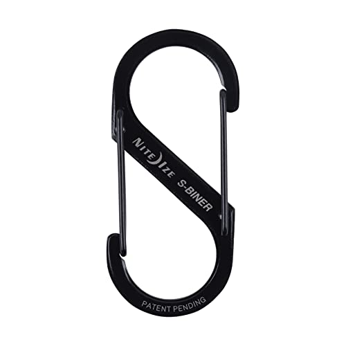 Nite Ize S-Biner Dual Carabiner Stainless Steel, Black, #3-Size, SB3-03-01 (4-Pack)