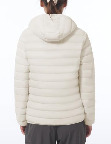Women's Lightweight Packable Puffer Jacket Quilted Insulated Warm Winter Coat Full-Zip Hooded Outerwear for Hiking Travel