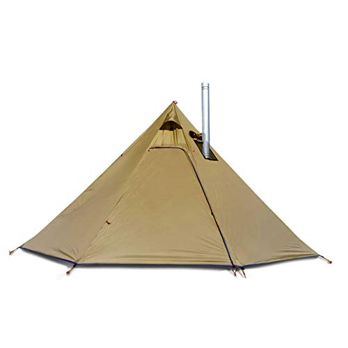 4 Persons 5lb Lightweight Tipi Hot Tents with Stove Jack, 7'3" Standing Room, Teepee Tent for Hunting Family Team Backpack...