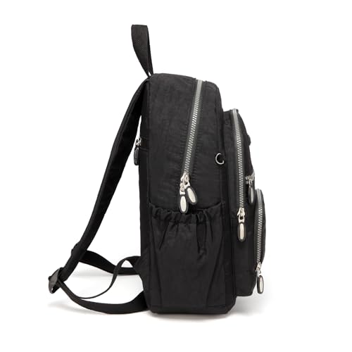 AOTIAN Small Size Backpack, Durable Lightweight Daypack for Women Girls & Boys Hiking Travel Sports, Black