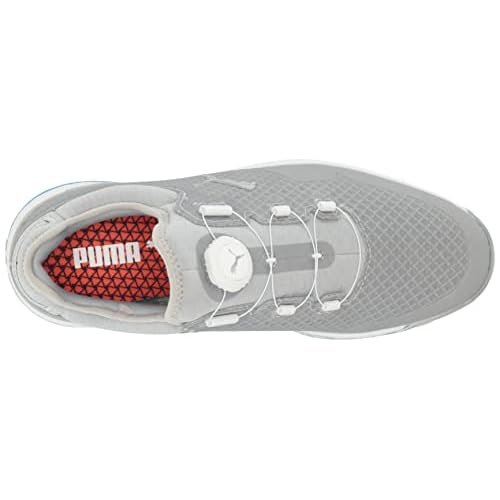 PUMA Men's Proadapt Alphacat Disc Golf Shoe, High Rise Silver-Ibiza Blue, 9