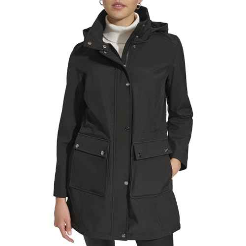 DKNY womens Softshell Hooded Coat