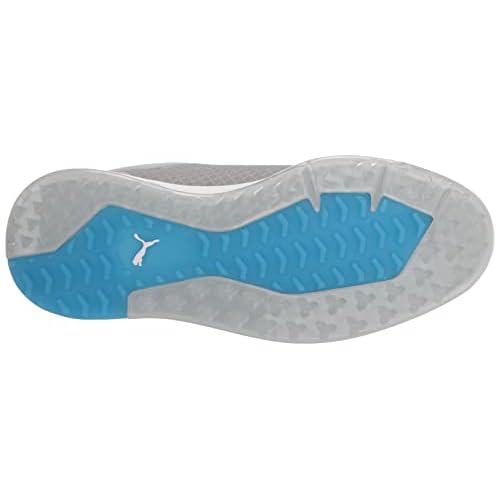 PUMA Men's Proadapt Alphacat Disc Golf Shoe, High Rise Silver-Ibiza Blue, 11.5