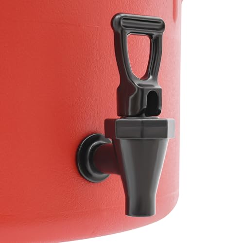 KONGKUNI Insulated Beverage Dispenser, Ice and Hot Drink Dispenser with Stainless Steel Interior & Spout, Hot Water Drink ...