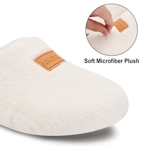 ANLUKE House Slippers for Women Men with Rubber Sole Soft Lightweight Indoor/Outdoor