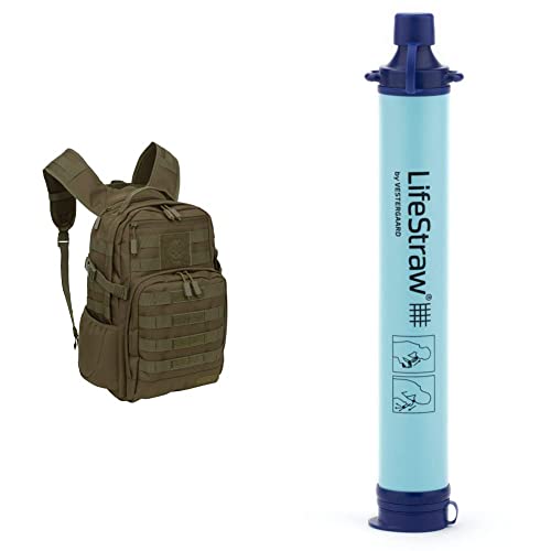 SOG Specialty Knives & Tools Ninja Tactical Daypack Backpack, Olive Drab Green, One Size & LifeStraw Personal Water Filter...