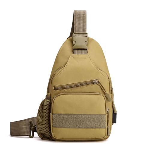 Tactical Crossbody Backpack for Men, Handiness Mountain Climbing, Lightweight Daypack for Biking Travel, Khaki