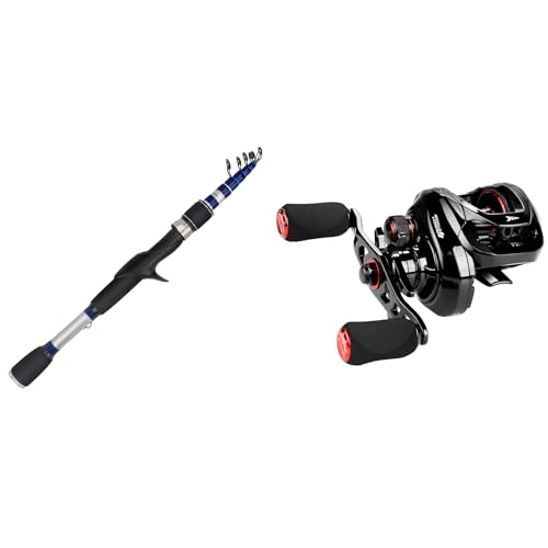 KastKing Compass Telescopic Fishing Rods, Casting Rod, 7ft - Medium Heavy - Fast & KastKing Royale Legend II Baitcasting R...