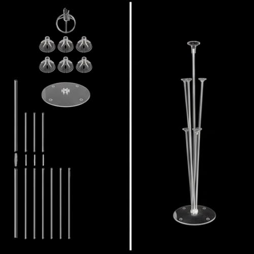 6 Set Balloon Stand Table Centerpieces with LED Lights for Party Decor, Balloons Centerpieces for Table, Balloon Stand Kit...