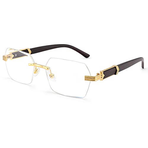 COASION Fashion Rimless Frameless Sunglasses for Women Men Y2k Retro Sun Glasses Square Tinted Glasses