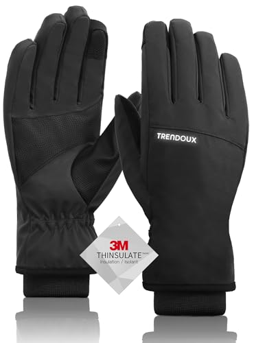 TRENDOUX 100% Waterproof Windproof Gloves: 3M Touchscreen Ski Snow Winter Gloves for Men Women Cold Weather, Thermal Warm ...