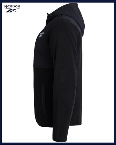 Reebok Mens Fleece Jacket - Lightweight Polar Fleece Zip Up Winter Jackets for Men - Gym Workout Running Outdoor Mens Jacket