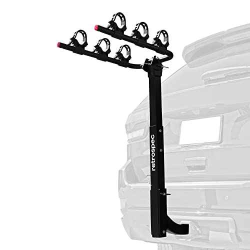 Retrospec Lenox 2-5 - Bike Hitch Rack for Cars, Trucks, SUVs with 2¡± Hitch | Foldable Steel Frame with Anti-Rattle Adapter, Tie Down Cradles and Straps - Fits Most Frames