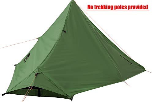 1 Person Trekking Pole Tent for Backpacking - Ultralight Backpacking Tent, Waterproof Hiking Tent for Camping, Lightweight...