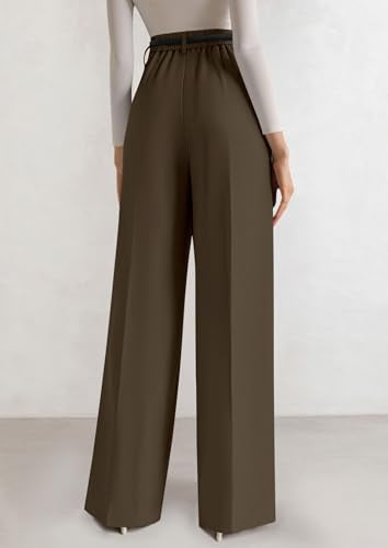 PRETTYGARDEN Womens Wide Leg Dress Pants 2026 Business Casual Flowy Work Palazzo Pants High Waisted Slacks Trousers