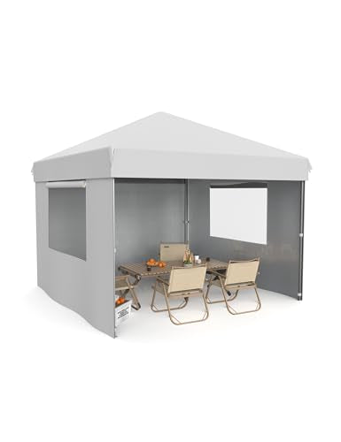 VerisShade 10x10 Pop Up Canopy Tent Outdoor Canopy with 3 Removable Sidewalls Heavy Duty Commercial Instant Tent Shelter W...