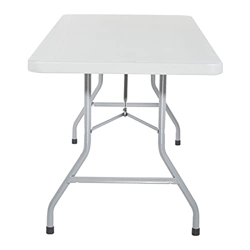 Office Star Resin Multipurpose Rectangle Folding Table for Indoor or Outdoor Use, 6 Feet Light Gray