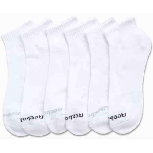 Reebok Men's Quarter Socks - 6 Pack Cushion Quarter Cut Ankle Socks for Men - Breathable Men's Athletic Socks (Size: 6-12.5)