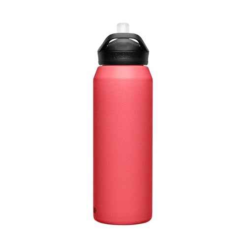 CamelBak eddy+ Water Bottle with Straw 32oz - Insulated Stainless Steel, Wild Strawberry