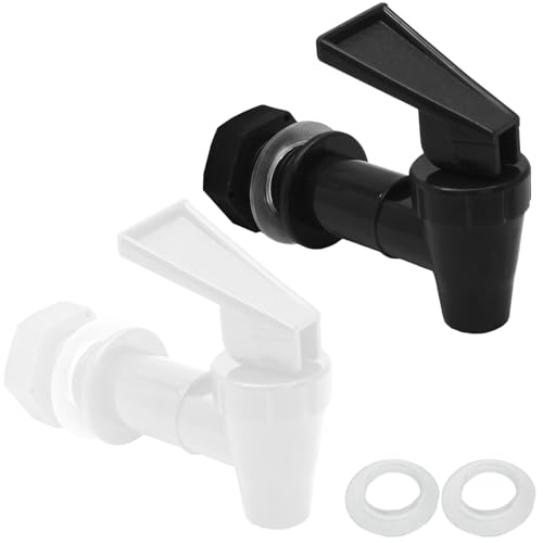 Hordion Plastic Spigot Replacement Cooler Faucet, 2 Sets Water Jug Spigot BPA Free Dispenser Valve Reusable Bucket Tap, Bl...