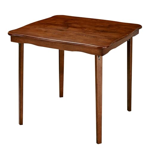 Meco Stakmore Stylish Durable Versatile Square Solid Wood Scalloped Edge Compact Folding Traditional Card Table for Home U...