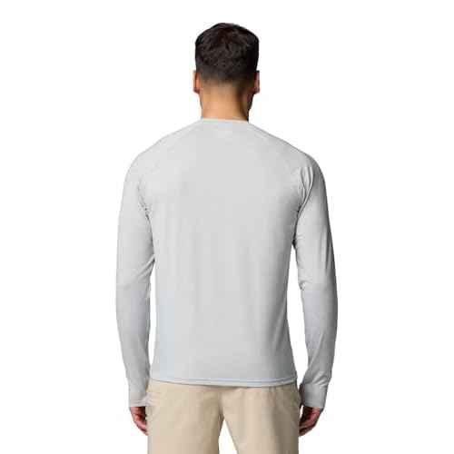 Columbia Mens PFG Uncharted Long Sleeve Shirt, Cool Grey Heather, Medium