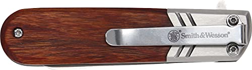 Smith & Wesson Executive Barlow 6.25in Stainless Steel Assisted Opening Folding Knife with 2.75in Sheepsfoot Blade and Afr...