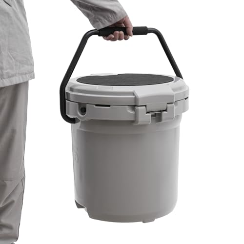 KEPSLERYZ 5 Gallon Water Jug Cooler Insulated Beverage Dispenser Leak-Proof & Anti-Slip for Camping, Fishing, Parties (Gra...