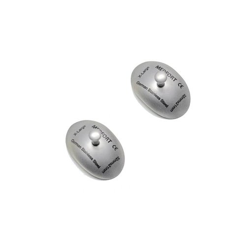 Medfort-Instruments Corneal Eye Shield Protector, Stainless Steel with Holding Point, 32mm X 21mm (X-Large), Set of 2