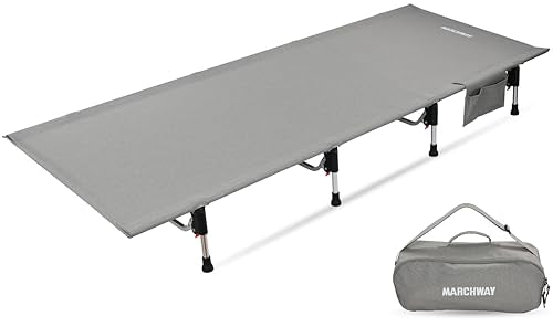 MARCHWAY Lightweight Folding Tent Camping Cot Bed with Lever Lock, Easy Setup Portable Compact for Outdoor Travel, Huntin...