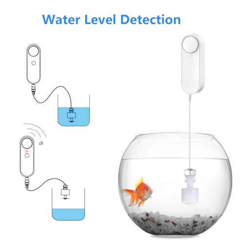 Mengshen WiFi Water Leak & Water Level Detector, 2-in-1 Tuya Smart Sensor Alarm Loud Volume APP Alert Monitoring with 6.5 ...